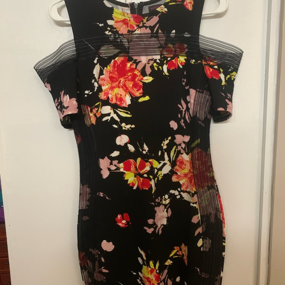 Black floral bodycon dress